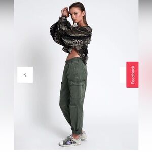 One Teaspoon dark khaki cargo motion pants  size 27